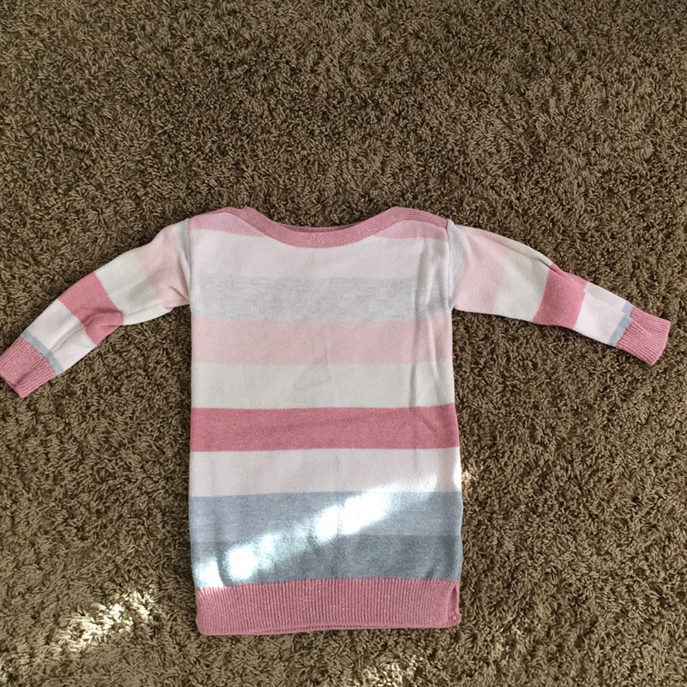 Girls 2T pink striped sweater dress